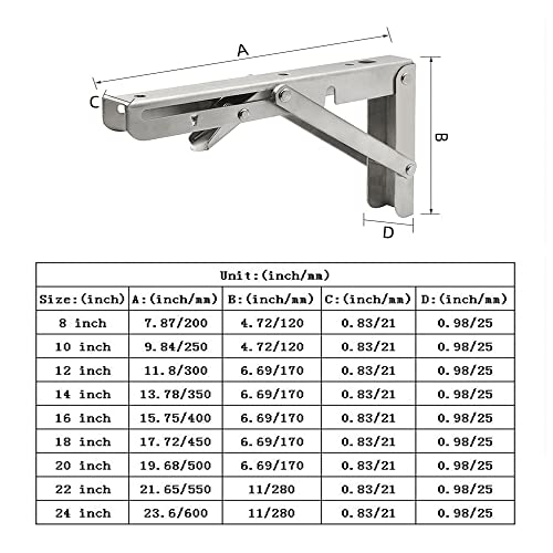Folding Shelf Brackets, 2 Pack, 14"