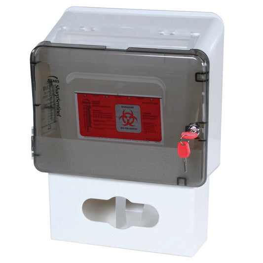 Sharps Holder, Locking, with Glove Box Holder (40833), Includes 5 Qt. Sharps Container (40837) Replaces 684811, Each