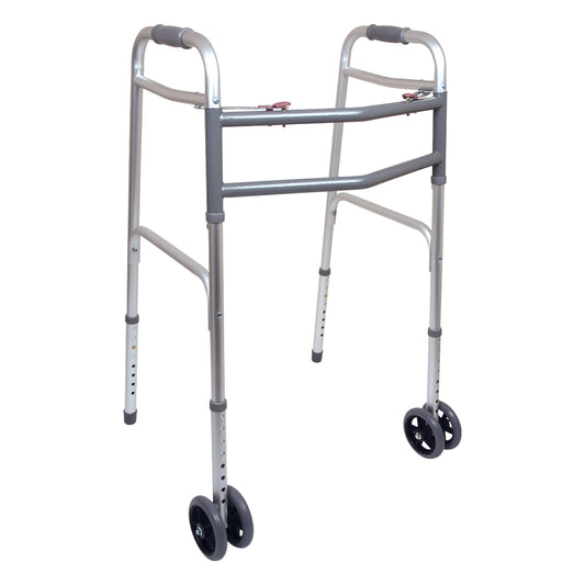 Bariatric 2-Button Walker with 5-inch Wheel, 2 per Case