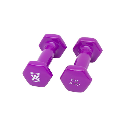 Vinyl-Coated Iron Dumbbell, Violet, 2 Lb, 1 Pair