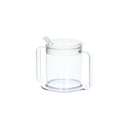 2 Handed Clear Cup With 2 Lids, Each