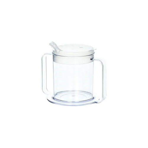 2 Handed Clear Cup With 2 Lids, Each