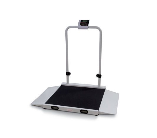 Wheelchair Scale 350-10-3M, 1000Lb(450Kg) X 0.2Lb(100G) With (2) 9.25In.
Ramps Includes 6 Aa Size Alkaline Batteries