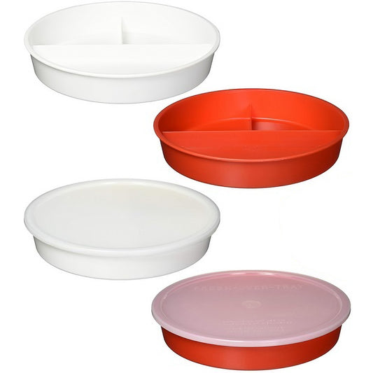 High Sided Divided Dish, Red