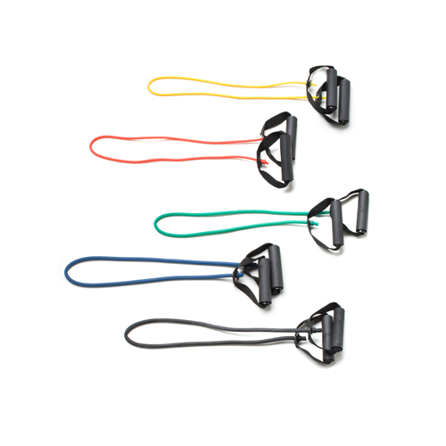 CanDo exercise Tubing-with-Handles, 36", (yellow through black), Set of 5 Pieces