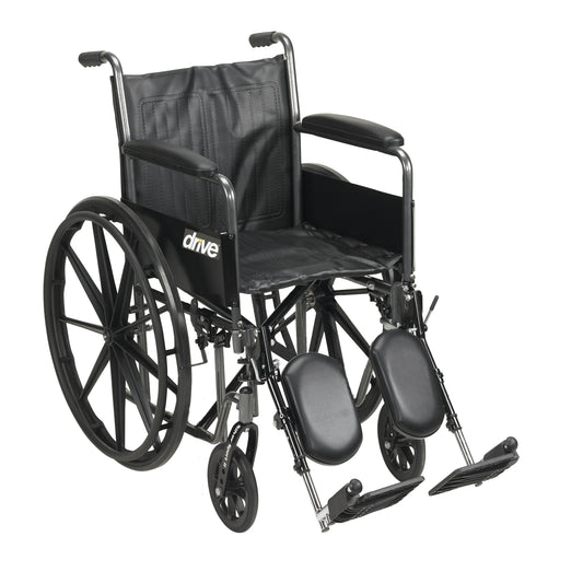 Silver Sport 2 Wheelchair, Detachable Full Arms, Elevating Leg Rests, 20 Seat