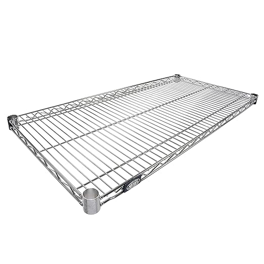 Additional Wire Shelf For Wire Shelving Units, 600-800 Lb Capacity, 18"W X 24"L, Chrome Finish