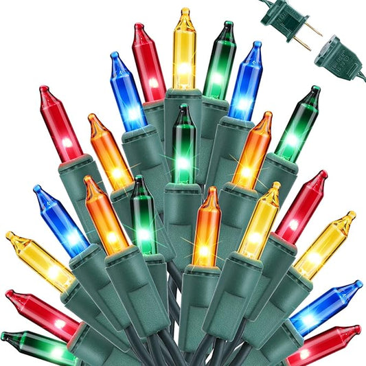 Ul Certified Connectable Mini Bulb Lights, Multicolor, 75Ft 300 Count