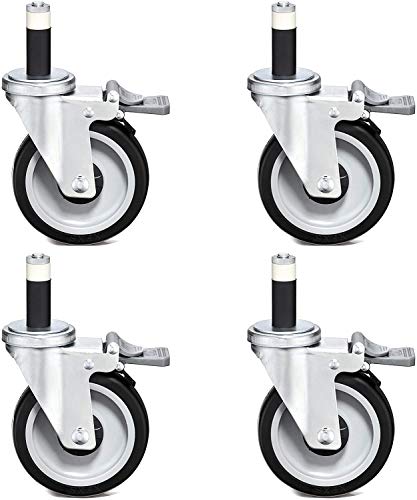 5” Swivel Caster Wheels for Wire Shelving, Set of 4