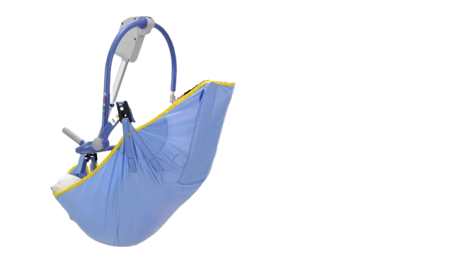 Amputee Sling with Head Support, Clips, Large