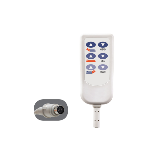 HD2 Bed Control for Invacare and Hillrom, 8-pin DIN, 6 button