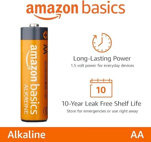 Amazon Basics 100-Pack AA Alkaline High-Performance Batteries, 1.5 Volt, 10-Year Shelf Life