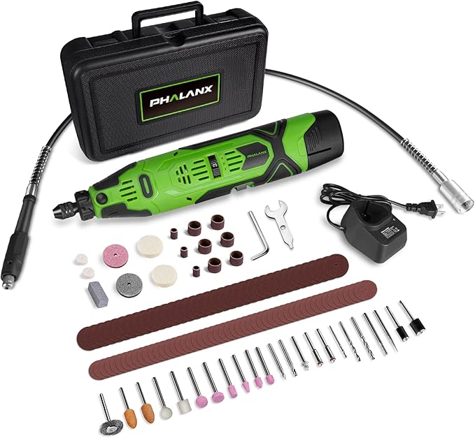 12V Cordless Rotary Tool Kit With Keyless Chuck, 6-Speeds 5000-32000Rpm, 119 Accessories With Flex Shaft