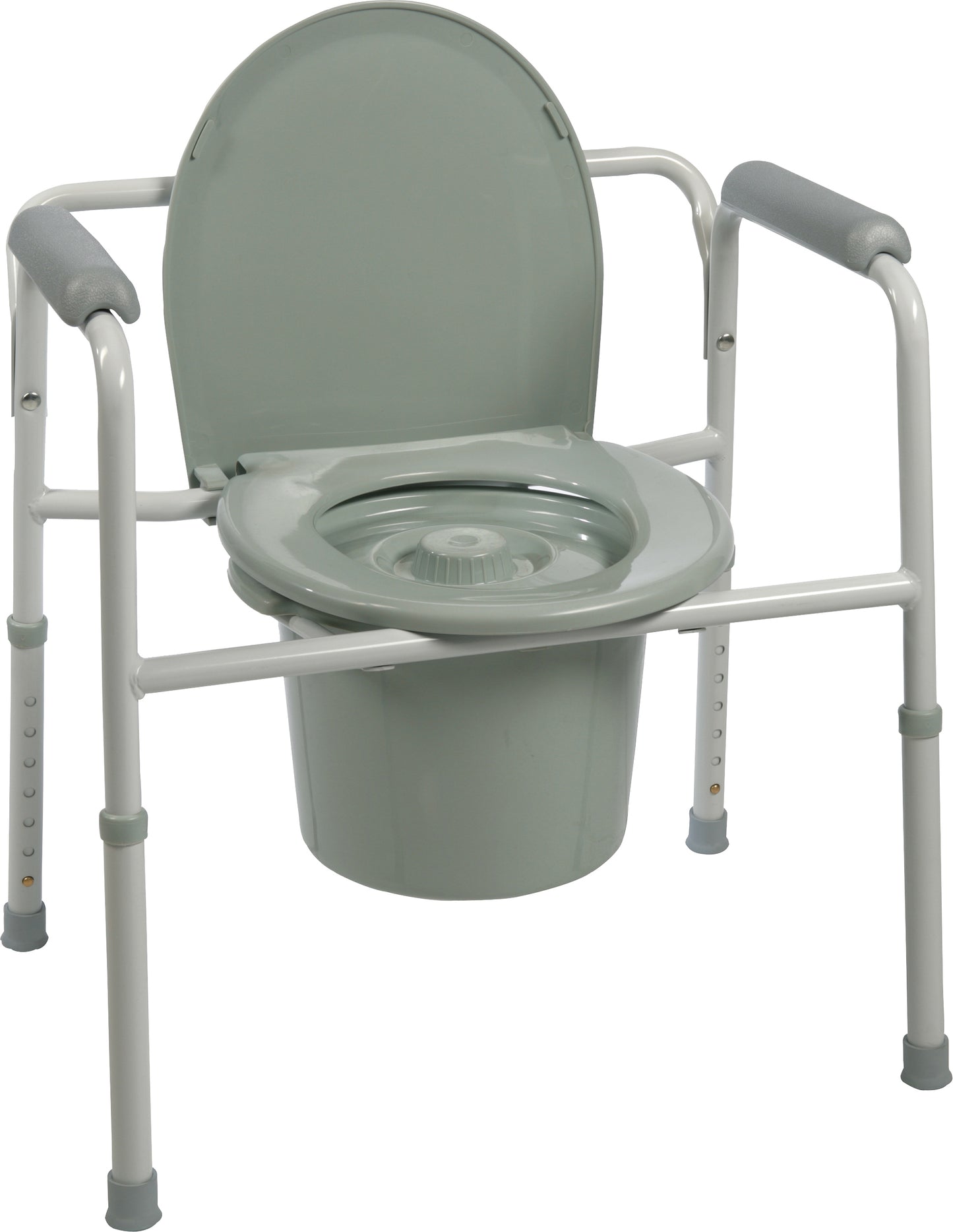 Three-in-One Steel Commode with Plastic Armrests, Each