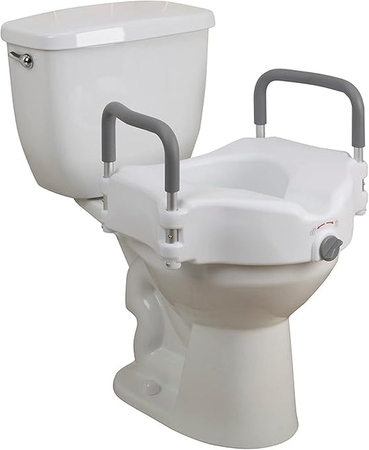 2-In-1 Raised Toilet Seat With Removable Padded Arms, Standard Seat