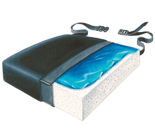 Gel-Foam 16" Thin-Line Vinyl Cushion w/LSI Cover 16"W x 16"D x 1.5"H EA