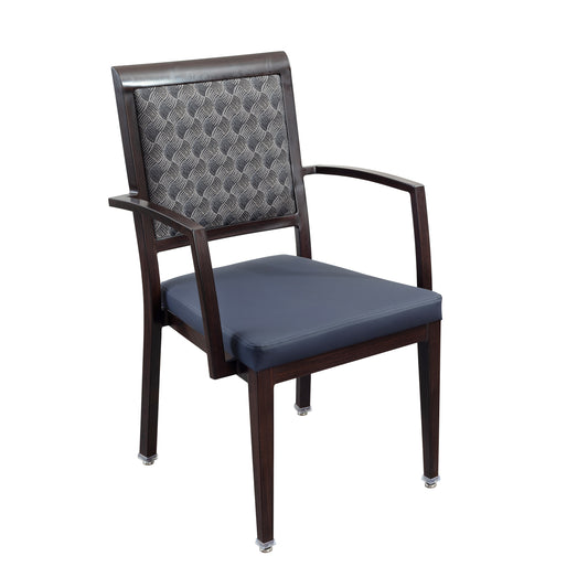Dark Blue Chair with Square Arms, Square Grey Back | Facility Wing: EAST A