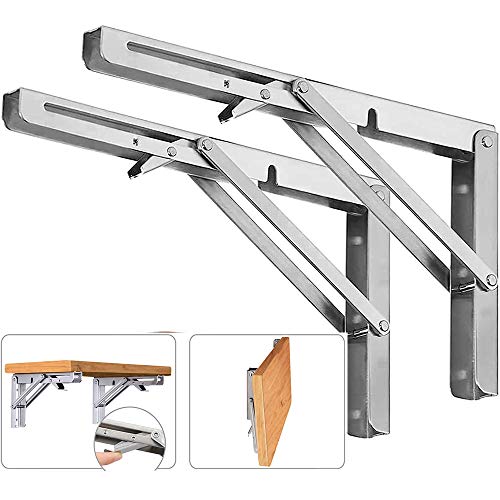 Folding Shelf Brackets, 2 Pack, 14"