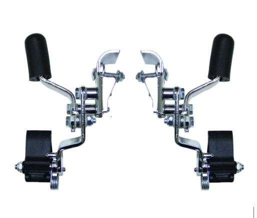 Sitting Safe Wheelchair Anti Roll-back Wheel Lock Detachable Arm, Pair