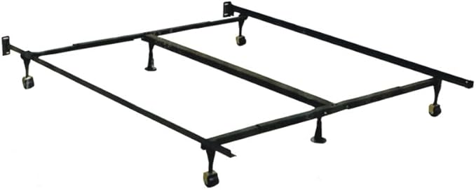 Adjustable Steel Metal Bed Frame, For Box Spring & Mattress Set, Fits Twin/Full/Queen