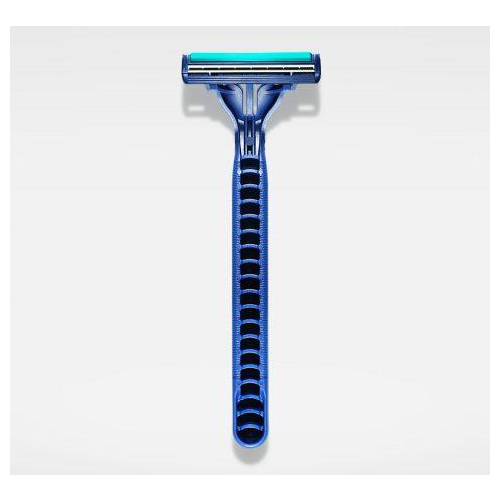 Razor, Twin Blade W/Lubricating Strip, Blue W/Plastic Guard 100/Bx