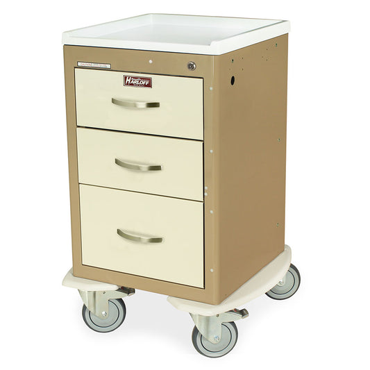 A-Series Narrow Lightweight Six Drawer Anesthesia Cart, Tall Height, Key Lock