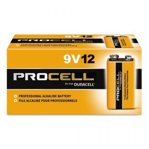 Duracell (Procell) Batteries 9V Alkaline 12Ea/Bx 6Bx/Cs