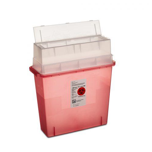 Sharps Container Transparent Red 5Qt 30Ea/Cs