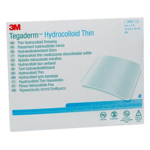Tegaderm Hydrocolloid Thin Dressing 4"X4" 5Ea/Bx 20Bx/Cs