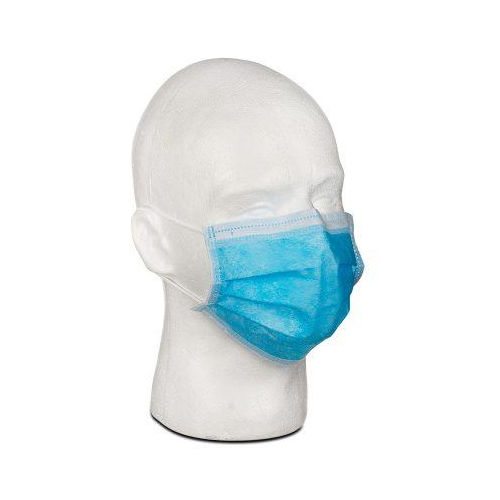 Masks Face Earloop Blue 3-Ply - 50Ea/Bx 20Bx/Cs