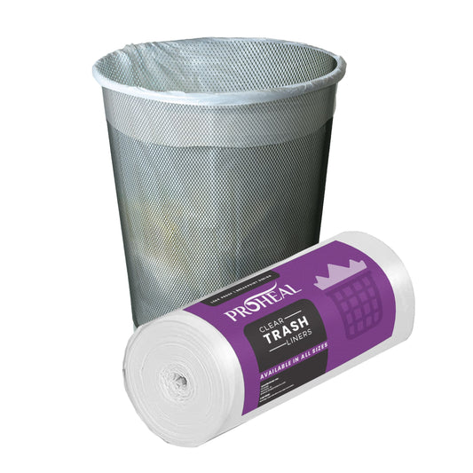 Clear White Garbage Can Liners, 24"x33"