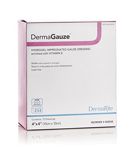 DermaGauze Hydrogel Wound Dressing 4" x 4", Box of 15