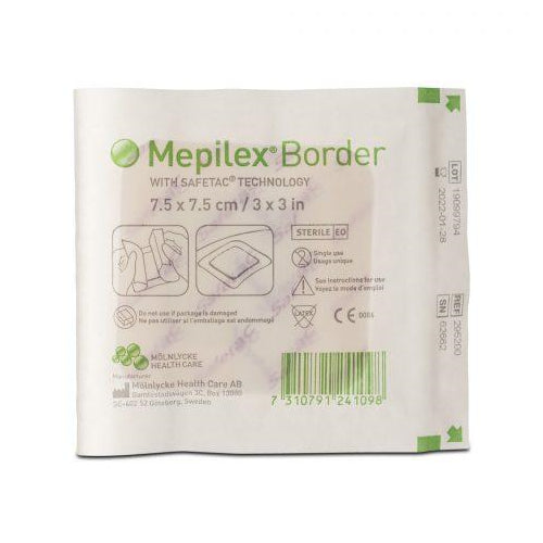 Border, 3X3 Self Adherent Soft Silicone Foam Dressing 5Ea/Bx 14Bx/Cs