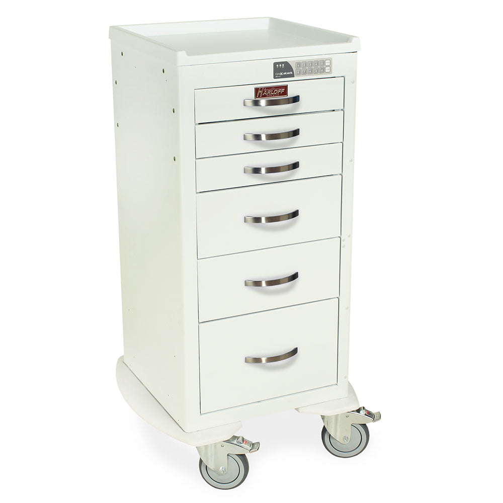 M-Series Tall Anesthesia Cart, Mini Width, Six Drawers, Electronic Keypad Lock