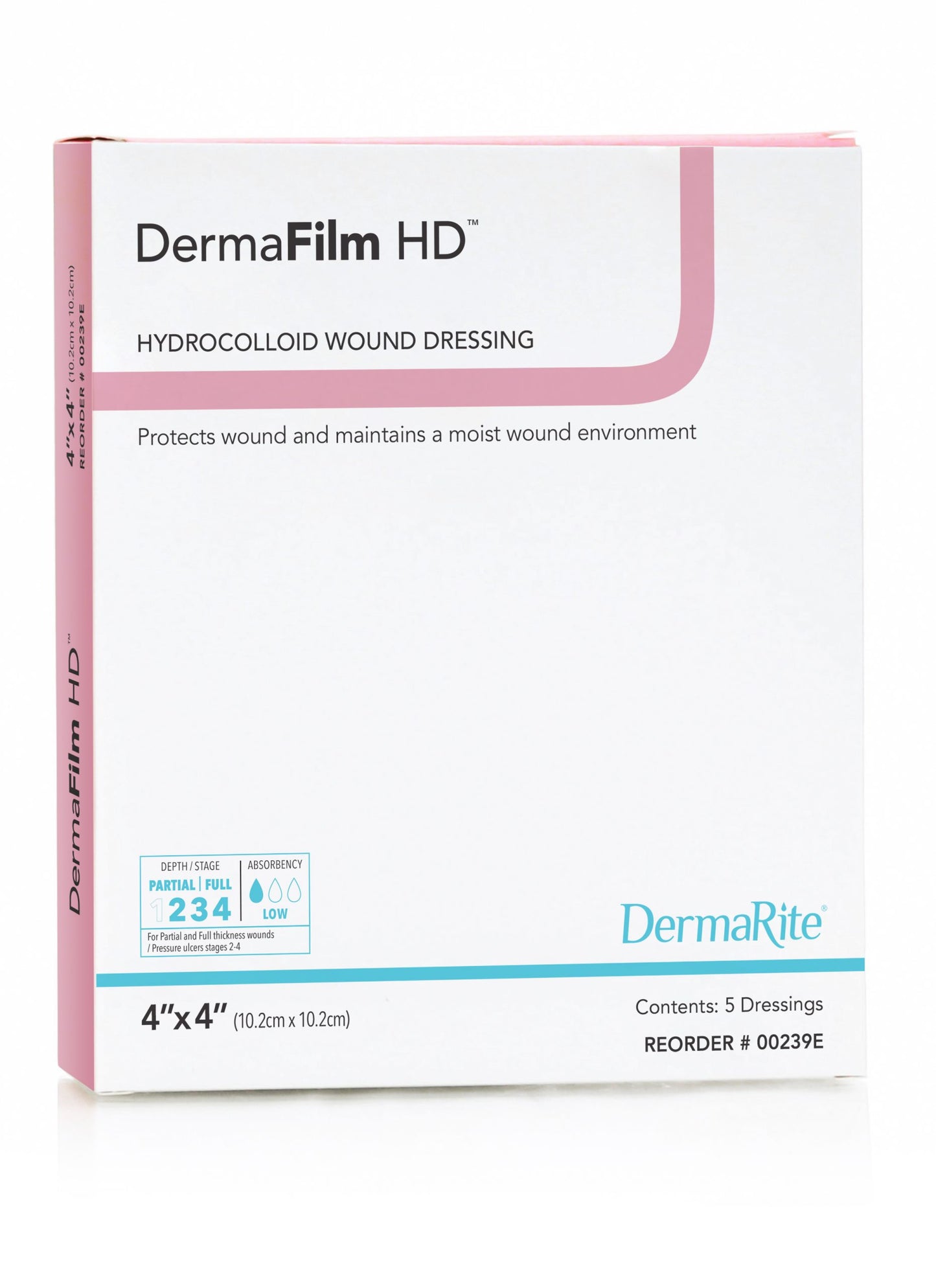 DermaFilm Border, Hydrocolloid Dressing, Thin 4"x4" 10 per box