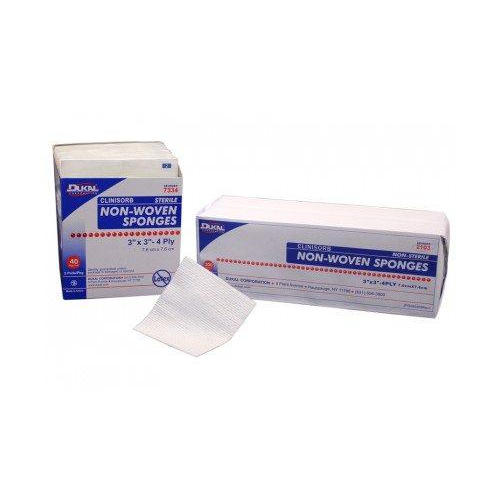 Non Woven Sponge, 3"X3" 4-Ply, Sterile 2'S, 40Ea/Bx 30Bx/Cs