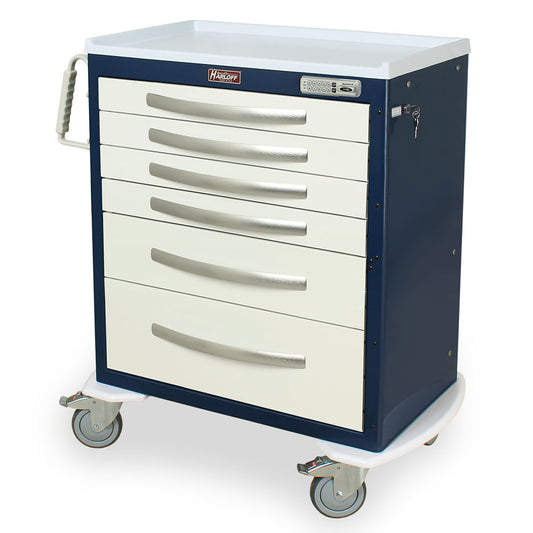 A-Series Anesthesia Cart, Tall, Standard W, 7 Drawers, E-Lock