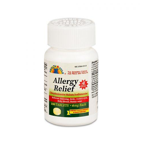 Chlor-Trimeton (Chlorpheniramine) Allergy Tabs, 4Mg. Gen. 100'S Each
