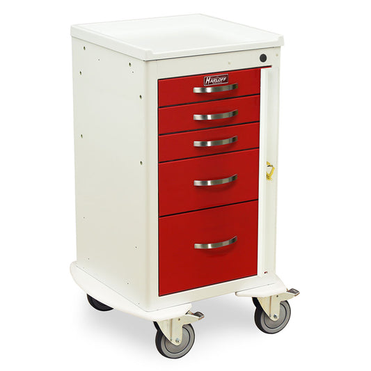 A-Series Nursing Cart, Medium H, Standard W, 5 Drawers, Key Lock