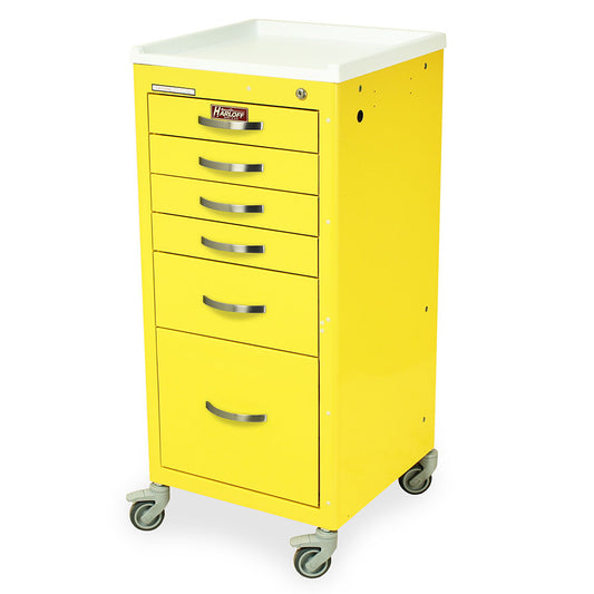 M-Series Tall Infection Control Mini Cart, Six Drawers, Key Lock (Mini Line)