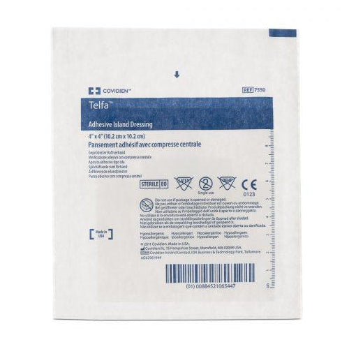 Telfa Island, Adhsive Dressing, 4"X4" 25Ea/Bx
