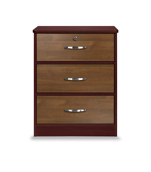 Contemporary Collection 3 Drawer Bedside Cabinet - 2 Tone Facility Rooms 116-119