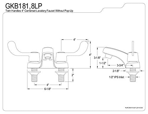 Brass GKB181LP Vista 4" Centerset Bathroom Faucet