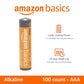 AAA Alkaline High-Performance Batteries, 1.5 Volt, 10-Year Shelf Life, 100 count