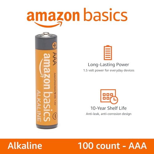 AAA Alkaline High-Performance Batteries, 1.5 Volt, 10-Year Shelf Life, 100 count