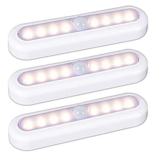 7” Motion Sensor Lights Indoor Battery Operated, 3 Pack