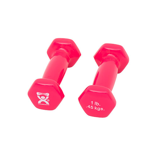 Vinyl-Coated Iron Dumbbell, Pink, 1 Lb, 1 Pair
