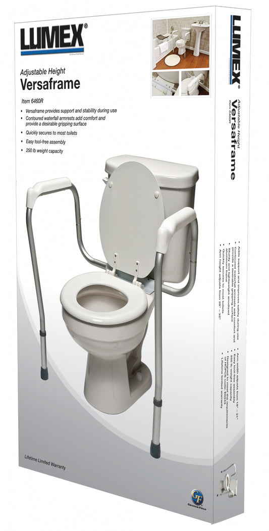 Lumex Versaframe Toilet Safety Rail, Adjustable Height, 4 per Case