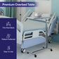 Overbed Table with Wheels - Gray Composite Top and Adjustable Height
