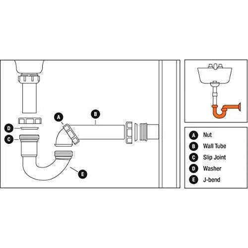 Brass P-trap Pipe Basin Sink Waste Kit